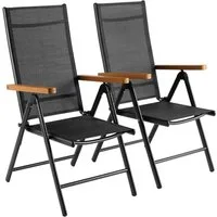 TLGREEN Gartenstuhl Hochlehner, 2/4er Set Balkonstuhl,Klappstuhl,Campingstühle (2 St), klappbar, 7-Fach verstellbare, wetterfest, aus Aluminium, Bis 120kg