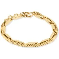 COEUR DE LION Armband Schmuck Geschenk Edelstahl Twisted Layers Würfelkette