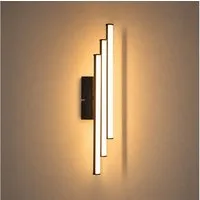 Nettlife LED Wandleuchte Innen Schwarz Modern 6/12/18/27W 3000K Flur Wandbeleuchtung Warmweiß, LED fest integriert, Warmweiß, Wandlicht für Wohnzimmer Schlafzimmer Küche
