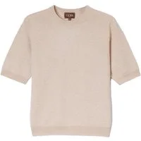 GOBI Cashmere Rundhalspullover Kaschmir-Pullover mit kurzen Ärmeln