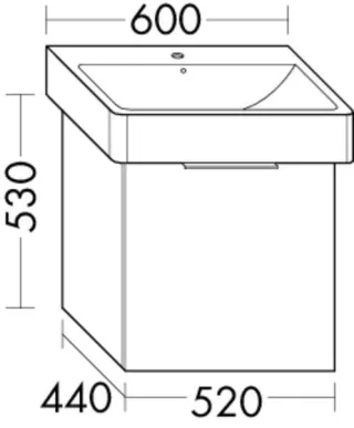 Burgbad Waschtischunterschrank Sys30 PG4 Sana 530x520x440 Trend- oder RAL-Farbe HGL, WXGS052F5348 WXGS052F5348