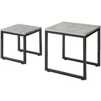 SoBuy Satztisch FBT42, Wohnzimmertisch, Tisch-Set, 2er Set Couchtisch Beistelltisch 2-teilig Satztisch Sofatisch
