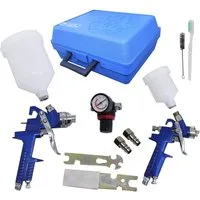 TRUTZHOLM Lackierpistole HVLP Spraypistole Lackierpistole Set Druckminderer Spritzpistole, 2er Set, im Koffer, Für Klar- & Glattlack, Komplettset
