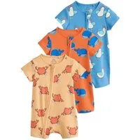 Next Schlafoverall 3er-Pack Baby-Strampler mit Zwei-Wege-RV (3-tlg)