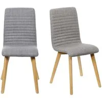 OTTO home 4-Fußstuhl Arosa Esszimmerstuhl, Polsterstuhl, Küchenstuhl, Speisestuhl, Essstuhl (Set, 2 St), 2er-Set, Beine aus Massivholz Eiche oder Buche, mit gestepptem Stoff