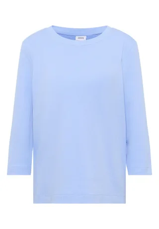 CECIL - Shirt mit Rippstruktur sporty light blue - Gr. - XL