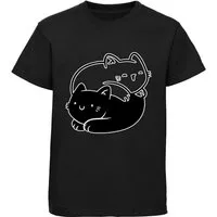 MyDesign24 Print-Shirt bedrucktes Mädchen T-Shirt 2 kuschelnde Katzen Kurzarm Baumwollshirt mit Katze i112