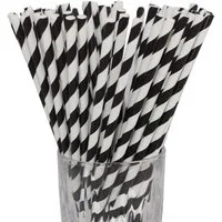 LUXENTU Trinkhalme gestreift Papier-Trinkhalme 20 cm 100er Set, (100-tlg)