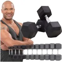 Miweba Sports Hantel-Set Premium Hexagon Kurzhantel Set HGH100 - 7 verschiedene Varianten, (2er-Set, Hantelpaar, Gusseisen-Kern, kreuzgerändelte Struktur, konische Form), Hantelgewichte Gewichte Fitness Sport Hantel Kurzhantel Set
