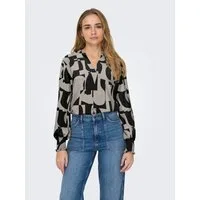 ONLY Blusenshirt ONLMETTE V-NECK LS SMOCK TOP NOOS WVN Kunstfaser, regular fit