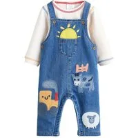 Next Body & Hose Baby Denim-Latzhose und Bodysuit im Set (2-tlg)