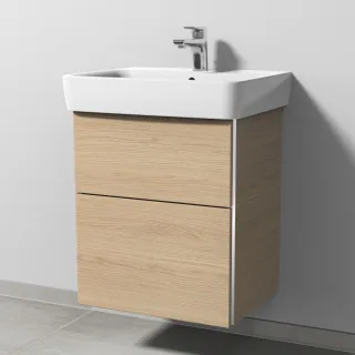 Sanipa 3way Waschtischunterbau zu Geberit Renova Plan Waschtisch mit 1 Tür, Eiche-Nordic BR87448