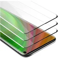 Cadorabo Schutzfolie für Samsung Galaxy S10 4G Schutzfolie, (3-St), 3x Vollbild Schutzglas Panzer Folie (Tempered) Display-Schutzglas