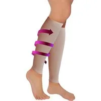 Fußgut Stütz-Stulpen zur Vorbeugung schwerer Beine, anatomisch korrekter Druckverlauf entlastet, vitalisiert, stimuliert, Erholung, 2 Paar, Universalgröße