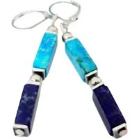 traumschmuck Paar Ohrhänger 226nn-o Ohrhänger Impressions JASPIS Rechteck blau petrol türkis (inkl Schmuckbox), Made in Germany, handgefertigt