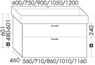 Burgbad WTU zu Ker. Sys30 PG1 Aqua 601x710x460 Eiche Dekor Rost, WYJX071F6317 WYJX071F6317