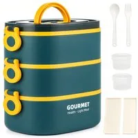 Youyijia Lunchbox Bento Box Brotdose Lunchbox, stapelbar 3-lagige Brotdose Behälter