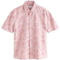 Next Kurzarmhemd Strukturiertes Kurzarmhemd mit floralem Print (1-tlg)