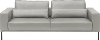 Musterring 3-Sitzer "JustBPM100, 222 cm breit, aus hochwertigem Leder" wahlweise mit Nierenkissen und mot. Sitzauszug, Metallfuß in schwarz