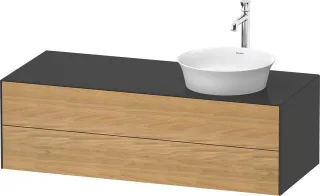 Duravit White Tulip Konsolenwaschtischunterbau wandhängend Natur Eiche & Graphit Matt & Hochglanz 13 WT4987RH5H1