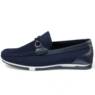 Leichte, atmungsaktive Slipper aus Mesh für Herren in Marineblau