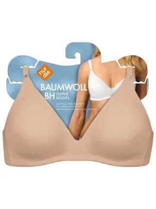 NUR DIE Damen BH ohne Bügel aus Baumwolle