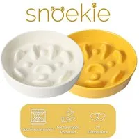 SNOEKIE Napf snoekie Porzellan Flacher Anti-Schling-Napf Hunde, Katzen 15×15×3.5cm
