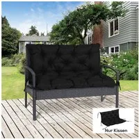 Outsunny Bankauflage 100 x 98 x 8 cm, mit Bändern, (3 Sitzer Bankkissen, 1 St., Sitzkissen), für Gartenmöbel, Sitzbank Hollywoodschaukel, Schwarz