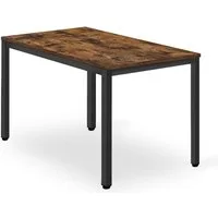 Home Collective Esstisch Esszimmertisch quadratisch Holztisch Küchentisch Modern 120x60x75 cm, Esszimmer Wohnzimmer Rustikal-Eiche mit schwarzen Beinen aus Metall