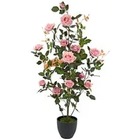 Kunstbaum Rosenbusch im Topf, I.GE.A., Höhe 115 cm, Kunstrosen Kunstpflanzen Rosenstrauch Deko Hochzeit