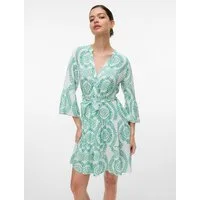 Vero Moda Tunikakleid VMMELBA 3/4 SHORT BELT DRESS WVN GA NOOS Sommerkleid, mit Volant und Taillen-Bindegürtel