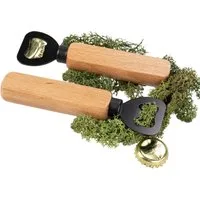 Holz Frank Flaschenöffner Flaschenöffner mit FSC® Buchenholzgriff & schwarzer Edelstahlklinge