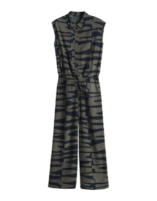 Opus - Jumpsuit aus fließender Viskose - Monny shadow blau/grün - Gr. - 38