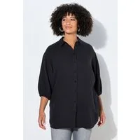 Angel of Style Hemdbluse Hemdbluse oversized Musselin 3/4-Ärmel