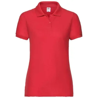 Fruit of the Loom Damen Poloshirt Lady Fit Piqué (Rot)