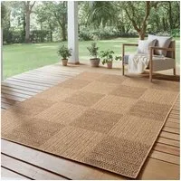 SIMPEX24 Outdoorteppich Boho Design, Rechteckig, Höhe: 5 mm, Outdoor Teppich Wetterfest Modern Wohnzimmer Küchen Terrasse Balkon
