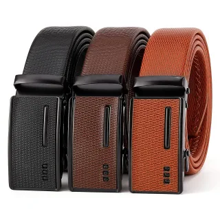 120cm Men's Belt Adjustable Auto Buckle PU Leather Waistband Retro Classic Business Casual Male Pants Belt