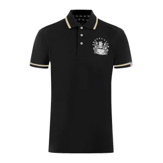 Aquascutum Unisex Erwachsenen Aldis Tipped Poloshirt (Schwarz)