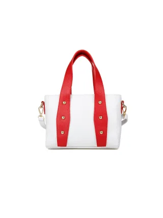 Giulia Monti Schultertasche Weiß Klassisch Rot