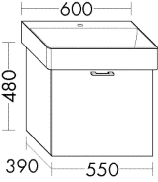 Burgbad Waschtischunterschrank Sys30 PG4 Sana 480x550x390 Salbeigrau Hochglanz, WVNH055F5968 WVNH055F5968