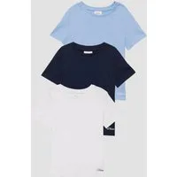 s.Oliver Kurzarmshirt T-Shirt Unisex Dreierpack T-Shirts mit Logoprint