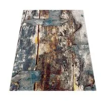 Paco Home Teppich Natura 850, rechteckig, Höhe: 16 mm, Kurzflor mit kunstvollem Holzplatten Design