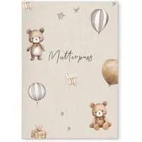 NORDEULE Mutterpass-Hülle Molly Mutterpasshülle Deutsch, Schutz Bären Designeinsatz & Zusatzfach, ideal als Geschenkidee zur Schwangerschaft für werdende Mütter