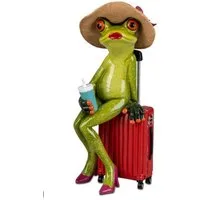 formano Dekofigur Frosch Lady auf Tour mit Hut 19 cm Froschfigur (1 St)