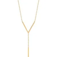 KARMA Y-Kette Halskette Damen Gold 44 cm Kette Edelstahl vergoldet (wasserfest hypoallergen, 1-tlg., Edelstahlhalskette Geschenk für sie), Statementkette Frauen modern Damenhalskette