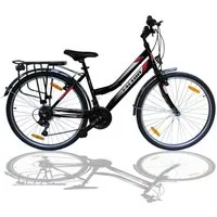 Talson Cityrad 28 Zoll Cityrad, 21 Gang Shimano, Kettenschaltung, mit Beleuchtung nach StVZO und Gepäckträger Schwarz