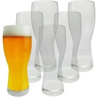 Provance Bierglas 6 x Bierglas Weizenbierglas 500 ml 0,5 Liter Ø 8,5 x 20cm, 500ml