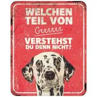 D&D Warnschild Warnschild Dalmatiner rot