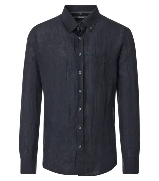 CASAMODA - Leinenhemd schwarz - Gr. - 4XL