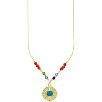 Aniston JEWELRY & WATCHES Kette mit Anhänger Schmuck Geschenk Silber 925 Halskette mit Anhänger und bunten Steinen, mit Zirkonia (synth), Glasstein
